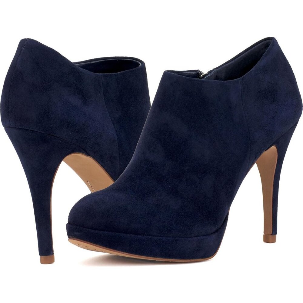 Vince Camuto Women's Inkwell Leather Closed Pointed Toe High Heel Elvin Bootie - Picture 7 of 8